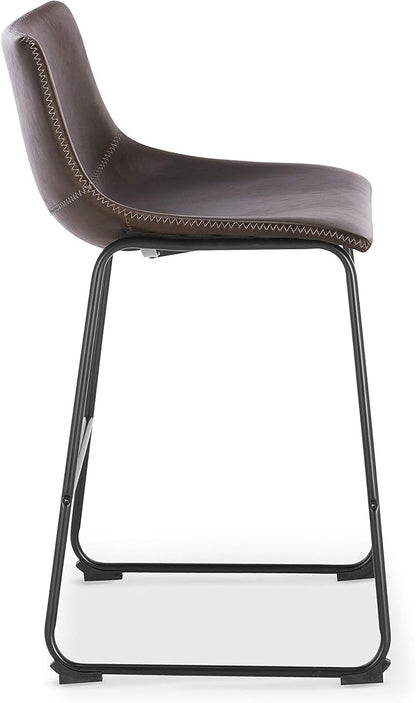 EdgeMod Brinley Counter Stool in Brown (Set of 3)