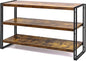 HCHQHS 3-Tier Rustic Wood and Metal Industrial Bookshelf for Home Office, Bedroom, Kitchen, Bathroom - 47in