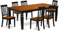 East West Furniture LGAN7-BCH-W 7 Piece Dining Set Consist of a Rectangle Dining Table with Butterfly Leaf and 6 Kitchen Chairs, 42x84 Inch, Black & Cherry