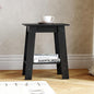 End Table with Double Storage Shelves, Small Space Side Table for Farmhouse Bedroom, Studio Apartment, Entryway， Brown