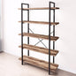 45MinST 5-Tier Vintage Industrial Style Bookcase/Metal and Wood Bookshelf Furniture for Collection,Vintage Brown, 3/4/5 Tier (5-Tier)