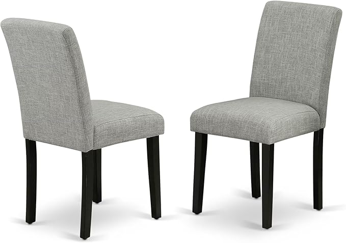 East West Furniture V697AB106-7 7 Piece Dinette Set Consist of a Rectangle Dining Room Table with V-Legs and 6 Shitake Linen Fabric Parsons Dining Chairs, 40x72 Inch, Multi-Color