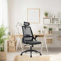 Ergonomic Swivel Task Chair High Back Home Desk Chair Computer Office Chair Mesh Rolling Work Chairs with Headrest and Lumbar Support Black