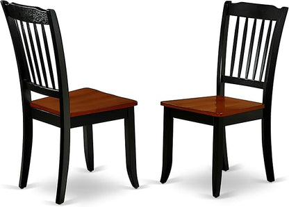 East West Furniture QUDA9-BCH-W 9 Piece Modern Dining Table Set Includes a Rectangle Wooden Table with Butterfly Leaf and 8 Dining Room Chairs, 40x78 Inch, Black & Cherry