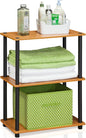 Furinno Turn-N-Tube 3-Tier Compact Multipurpose Shelf Display Rack, Light Cherry