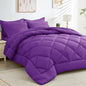 HEVUMYI Purple Twin Comforter Set - 5-Piece All Season Bed in a Bag Twin, Ultra Soft Bedding Set with Comforter, Flat Sheet, Fitted Sheet, Pillowcases, Pillow Shams