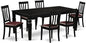 East West Furniture LGAN7-BLK-LC 7 Piece Kitchen Table Set Consist of a Rectangle Dining Table with Butterfly Leaf and 6 Faux Leather Dining Room Chairs, 42x84 Inch, Black