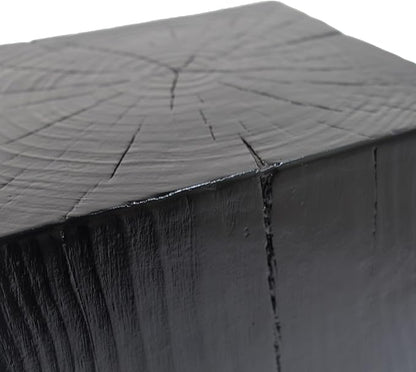 Christopher Knight Home Bard 27.75" Square Living Room Side Table, Wood-Like Distressed Finish End Table, Decorative Accent Table for Indoor Outdoor Usage, Space Saving Furniture, Black