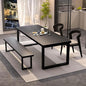Solid Wood Dining Table for 4-8 People, 63 inch Long Farmhouse Kitchen Dining Table, Rectangular Dining Tables in The Dining Room, Kitchen, and Living Room, Black