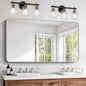 FORBATH 30x55 Inch Silver Bathroom Mirror for Over Sink, Large Rectangular Wall Mirror with Metal Frame, Rounded Corners for Bathroom, Bedroom, Entryway Decor (Horizontal or Vertical)