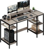 Computer Gaming Desk with Monitor Stand, Home Office Desk Suitable for 2 Monitors, Writing Desk with Adjustable Storage Space,Sturdy and Durable Modern Small Desk (Grey, 55 inchs)