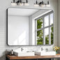 KOCUUY 40"x48" Large Rectangle Vanity Mirror, Black Metal Frame Mirror with Rounded Corner, Modern Design of Upgraded Shatterproof Glass for Bathroom, Bedroom, Living Room, Entryway
