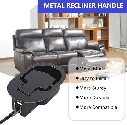 Universal Metal Recliner Handle Replacement Part with Cable, Cable Working Thread 4.7”, Compatible with Major Sofa/Couch/Chair