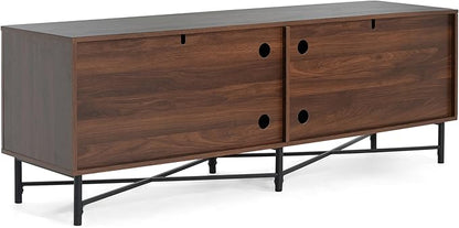 Christopher Knight Home Saral Modern 66 Inch TV Stand for TV up to 70 inch, TV Entertainment Center with Storage Adjustable Shelf, Wooden TV Console Table with Storage for Living Room, Chestnut Brown