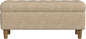 HomePop Home Decor | Tufted Ainsley Button Storage Ottoman Bench with Hinged Lid | Ottoman Bench with Storage for Living Room & Bedroom, Light Tan Textured Solid