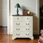 31.5" Farmhouse Sideboard Buffet Cabinet with Storage, Kitchen Buffet Storage Cabinet with 5 Drawers, Modern Wood Accent Sideboard for Living Room, Kitchen, Hallway(Antique Brown+White)