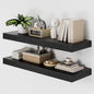 Heimlove 36 Inch Long Floating Shelf for Wall, 12" Deep Black Floating Shelves Wall Shelves for Bedroom Living Room Bedroom, Wall Mounted Shelves for Storage Book Decor, Set of 2