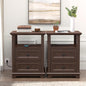 18" Wide End Table with Fast Charging Station Set of 2, 18” Wide Sofa Side Table with Drawers,End Table with Drawers for Living Room,Cherry