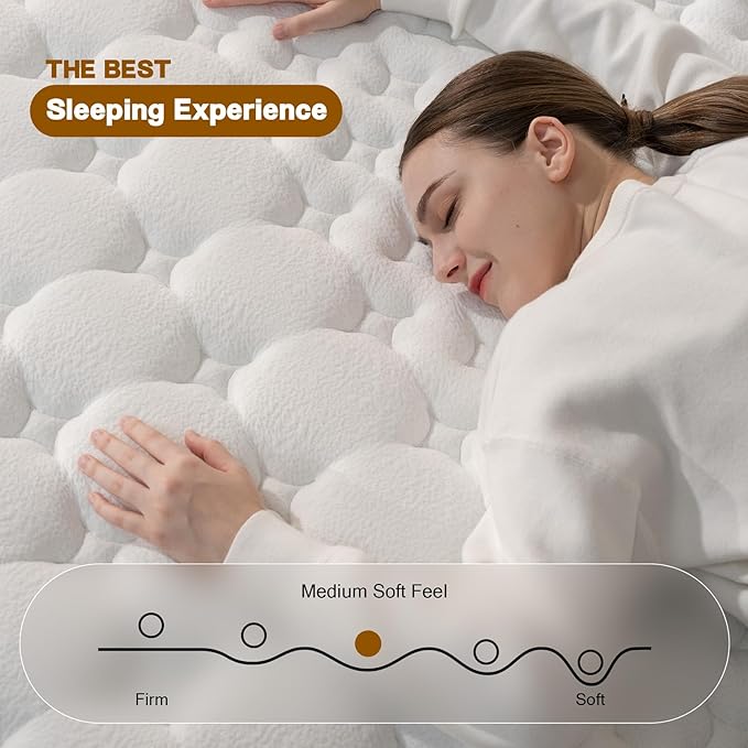 Queen Mattress,14 Inch Queen Size Mattresses in a Box,Medium Firm Queen Hybrid Mattress,with Memory Foam and Individual Pocket Spring for Motion Isolation & Silent Sleep&& Pressure Relief，80" x 60"