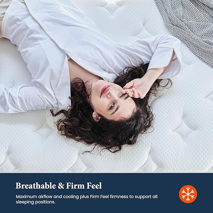 Full Size Mattress 12 Inch, Coolvie Firm Mattress Hybrid in a Box with CertiPUR-US® Certified Foam, Individual Pocket Spring for Motion Isolation & Pressure Relief- Comfort Night Sleep-100-Night Trial