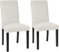 VECELO Upholstered Dining Chairs Set of 2, Fabric Wood Legs High Back for Kitchen Living Room, Beige