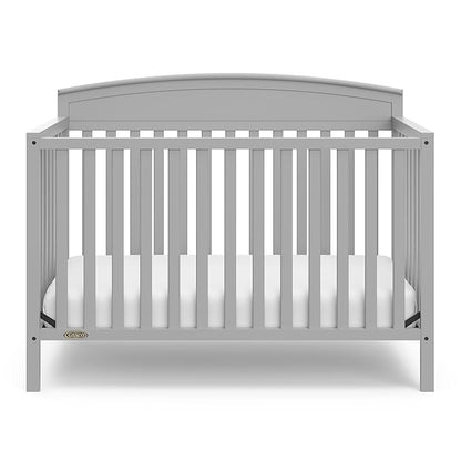 Graco Benton 5 in 1 Convertible Crib (GREENGUARD Gold Certified) with Premium Foam Crib and Toddler Mattress Included - Pebble Gray, Converts from Baby Crib to Toddler Bed, Daybed and Full-Size Bed