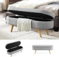 NicBex Ottoman Bench with Storage for Bedroom, 43.5" Upholstered End of Bed Bench with Rubber Wood Legs, Linen Storage Bench for Living Room or Entryway,