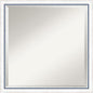 Amanti Art White Bathroom Mirror for Over Sink, 22x22 Morgan White Blue Square Vanity Mirror, Medium Modern Contemporary Wood Frame, Hangs Horizonally and Vertically, Bathroom Wall Decor, Beveled Edge