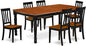 East West Furniture DOAN7-BCH-W 7 Piece Modern Dining Table Set Consist of a Rectangle Wooden Table with Butterfly Leaf and 6 Dining Chairs, 42x78 Inch, Black & Cherry