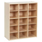 ECR4Kids Streamline 15 Cubby Tray Storage Cabinet, 5x3, Classroom Furniture, Natural