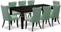 East West Furniture LGDA9-BLK-22 9 Piece Dining Set Includes a Rectangle Kitchen Table with Butterfly Leaf and 8 Polyester Fabric Parson Chairs, 42x84 Inch, Black
