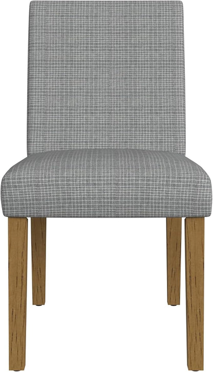 HomePop Home Decor |Classic Upholstered Parsons Dining Chairs |Decorative Home Furniture, Mini Gray Grid Pattern (Single Pack)