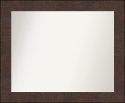 Amanti Art White Bathroom Mirror for Over Sink, 26x32 Wedge White Rectangle Vanity Mirror, Large Modern Frame, Hangs Horizonally and Vertically, Bathroom Wall Decor, Non-Beveled Edge from WI, USA