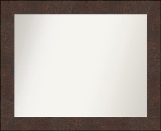 Amanti Art White Bathroom Mirror for Over Sink, 26x32 Wedge White Rectangle Vanity Mirror, Large Modern Frame, Hangs Horizonally and Vertically, Bathroom Wall Decor, Non-Beveled Edge from WI, USA