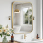 Gold Bathroom Mirror, 22x30 Inch Aluminum Frame Rectangle Mirror, Anti-Rust, Tempered Glass, Wall Mirror for Over Sink, Vanity, Bedroom, Entryway, Horizontal/Vertical