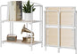 Crofy No Assembly Folding Bookshelf for Living Room, 2 Tier White Collapsible Book Shelf for Home Office, Portable Bookcase Storage Organizer