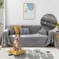 STACYPIK Waterproof Couch Cover for Sectional, Anti-Scratch Gray Sofa Cover for 3 Cushion Couch, L Shaped Sofa Cover Pet-Friendly, Loveseat Sofa Slipcover, Washable Furniture Protector Decor-71X150IN