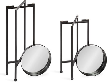 Kate and Laurel Celia Modern Side Table; Set of 2; Black; Sophisticated Metal End Tables for Storage and Display
