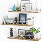 Floating Shelves Set of 3, Home Wood Wall Shelf, Farmhouse Shelf for Bedroom, Wall Mounted Floating Shelf for Living Room, Bedroom, Bathroom, Kitchen, Office (White)