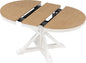 Need 42 Inch Round Dining Table Extendable to 54 Inch with 12" Leaf, Retro Expandable Kitchen Table for Dining Room & Living Room, Solid Wood (Oak)