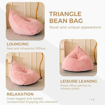 BYBYME Bean Bag Chairs Sherpa Lazy Sofa, Giant Beanbag Chairs for Adults, Teenagers with Stuffed High Density Foam Filling, Comfy Chair for Living Room, Bedroom