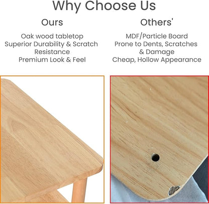 LUCKNOCK Solid Wood Side Table, Small Vintage End Table, Narrow Couch Side Table with Storage, Skinny Nightstand Bedside Table for Small Spaces, Bedroom, Living Room, Farmhouse, No-Tool Assembly.