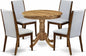 East West Furniture ANLA5-ANA-05 5 Piece Dining Room Table Set Includes a Round Kitchen Table with Pedestal and 4 Grey Linen Fabric Parson Dining Chairs, 36x36 Inch, Natural