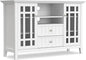 SIMPLIHOME Bedford SOLID WOOD 53 inch Wide Transitional TV Media Stand in White For TVs up to 60 inches for the Living Room and Entertainment Center