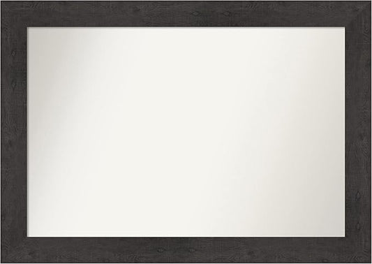 Amanti Art White Bathroom Mirror for Over Sink, 30x42 Ridge White Rectangle Vanity Mirror, Large Traditional Frame, Hangs Horizonally and Vertically, Bathroom Wall Decor, Non-Beveled Edge from WI, USA