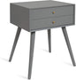 Kate and Laurel Finco Midcentury Modern Style Side Table with 2 Drawers, Gray Finish with Brass Hardware