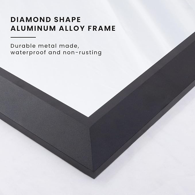 Amorho Black Bathroom Mirror, 36x32 Inch Thick Metal Framed Wall Mirrors for Over Sink, Bedroom, Living Room, Entryway, Rectangle Wall-Mounted Mirrors(Horizontal/Vertical).