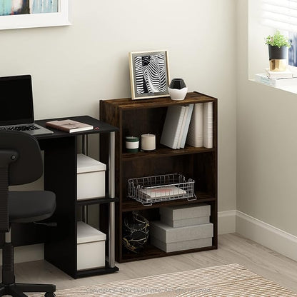 Furinno Pasir 3-Tier Open Shelf Bookcase, Amber Pine