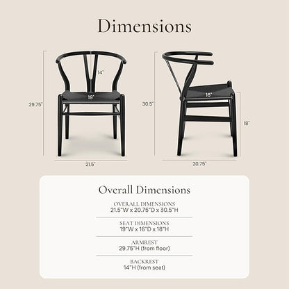 POLY & BARK Weave Chair Set of 2 in Pitch Black