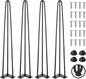 TEN49 Heavy Duty Hairpin Table Legs - 40 Inch Industrial Black Furniture Legs - 1/2" Extra Thickness 3 Solid Rods Metal Table Legs - Fit for Mid-Century Modern Standing Desk, Bar Height Table Legs